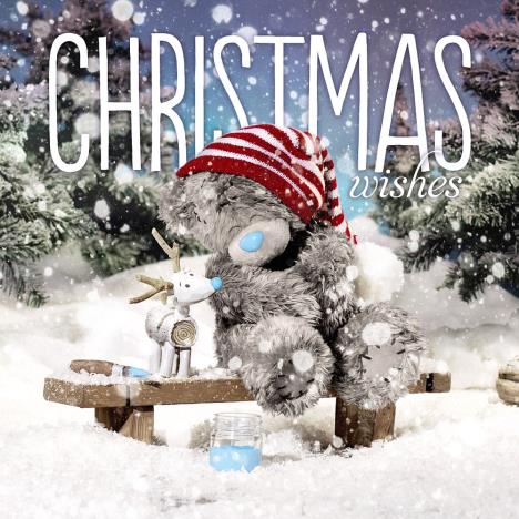 3D Holographic On Bench With Reindeer Me to You Bear Christmas Card £2.99